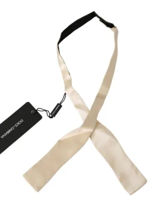 Dolce & Gabbana Beige Slim Skinny Men's Necktie 100% Silk Tie