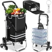 tectake Einkaufstrolley Einkaufstaschenwagen 3-in-1 Inkl. Kühltasche und, klappbares Aluminiumgestell mit abnehmbarem Bezug, verstellbar