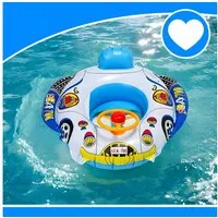 Festivalartikel Schwimmring Aufblasbares Boot mit Hupe, Sitz & Steuer für Kinder, 66 cm