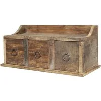 Chic Antique Wandregal Chic Antique - Regal Wandregal stehen hängend 3 Schubladen Alt Holz