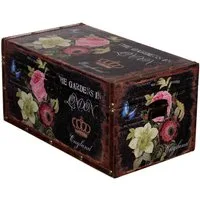 BIRENDY Dekoobjekt Truhe Kiste 16011 Rosen London Dekobox mit Kunstleder bezogen edel