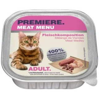 PREMIERE Meat Menu Nassfutter Katze Adult Fleischkomposition 64x100 g