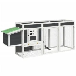 VidaXL Hühnerstall 204 x 50 x 84 cm (L x B x H) grau