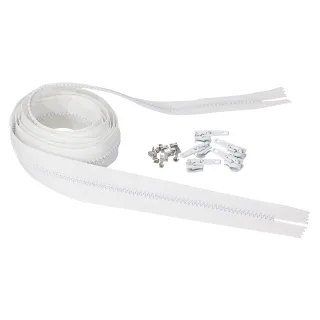 buttinette Endlosreißverschluss im Set, Krampe: 5,8 mm, 2 m, weiß