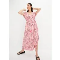 bonprix Maxikleid mit Batik-Print, ausgestellte Passform, aus Viskose, Kurzarm-Design