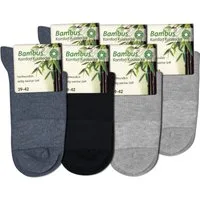 Die Sockenbude Kurzsocken BAMBUS (Bund, 6-Paar, grau, blau, schwarz) mit weichem Komfortbund ohne Gummi