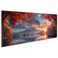 islandburner Leinwandbild Fuji-Berg Panorama Leinwandbild 120x40cm