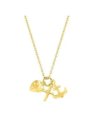 Fascination by Ellen K. Anhänger mit Kette 375/- Gelbgold Glaube,Liebe,Hoffnung