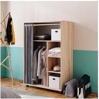 Vicco Kleiderschrank Doros, Sonoma, 100 x 146.6 cm mit Rollen (1-St) mit Kleiderstange