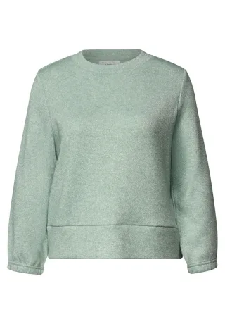 Street One - Schimmernder Pullover grün - Gr. - 34