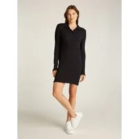 Tommy Jeans Polokleid TJW LS SCALLOP RIB POLO DRESS in Mini-Länge