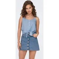 ONLY Trägertop ONLLECEY SL KNOT SINGLET NOOS WVN Materialmix, regular fit