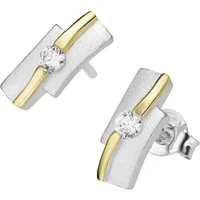 Firetti Paar Ohrstecker Schmuck Geschenk Silber 925 Ohrschmuck Ohrringe bicolor, mit Zirkonia (synth)