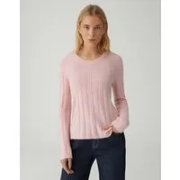 OPUS Strickpullover POLMI mit Wollanteil Schmale Passform, figurbetonter Schnitt, Langarm