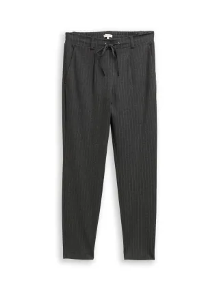 Tom Tailor - Loose Fit Hose mit Nadelstreifen grey white pinstripe - Gr. - 30
