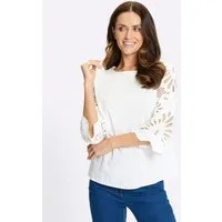 heine Klassische Bluse Spitzen-Bluse 3/4-Arm