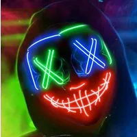 FASCHINFEVER Verkleidungsmaske LED Purge Maske - Halloween Kostüm Herren Halloween Maske, (Packung), mit Lichteffekten