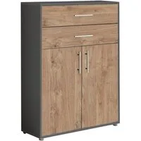 BMG Möbel Aktenschrank BMG Möbel Schubkasten Schrank, 2 Türen in 15 verschiedenen Farben (84,4 x 113,6 x 33 cm) Fronten Matt oder Hochglanz, Made in Germany