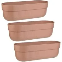 Engelland Blumenkasten mit Wasserspeicher/Drainagesystem und Abstandshalter (Vorteils-Set, 3 St), Blumentopf, 50 cm, PP-Kunststoff, Balkonkasten, länglich, formstabil