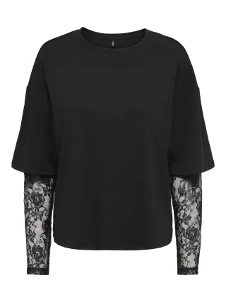 ONLY - ONLTAHLIA L/S LACE TOP JRS Black - Gr. - XL