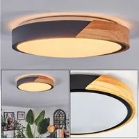hofstein Deckenleuchte Deckenlampe aus Metall/Holz/Kunststoff in Schwarz/Natur/Weiß, ohne Leuchtmittel, 3000 Kelvin, Leuchte im modernen Design, (29,5cm), 16 W, 1700 Lumen, 3000 Kelvin