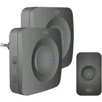Elro Türklingel-Set, 2 Empfänger, 52 Klingeltöne, (3-tlg), Funkklingel mit Batterie Klingelanlage mit 2 Türgongs für Schwerhörige