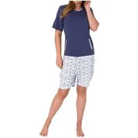 Normann Pyjama Damen Pflegeoverall kurzarm mit Reissverschluss am Rücken und am Bein
