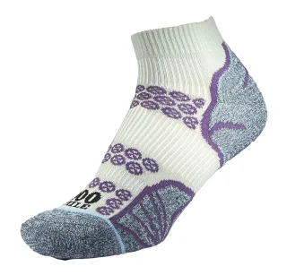 1000 Mile - Damen Lite Knöchelsocken Doppel-Lagen Laufsocken - Silber / Lila