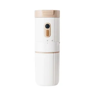 Comfook 15W 2-in1 Portable Coffee Grinder & Travel Mug 400ml Insulated Cup Built-in Pour Over Filter Rechargeable Coffee
