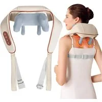 MOPUEA Nacken-Massagegerät 4D Shiatsu-Massagegerät Tiefenmassage mit Hand-Simulation, freihändig, 1-tlg.