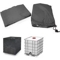 Bituxx Schutzplane Abdeckplane für IBC Regenwassertank 1000 Liter Schwarz (MS-15740)