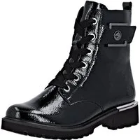 Remonte Schnürstiefelette, Blockabsatz, Schnürboots im Kroko-Look, Innenreißverschluss