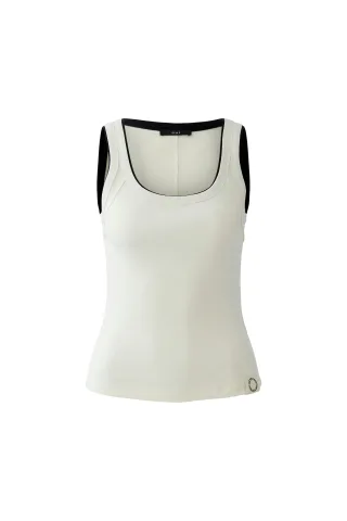 Oui - Tank Top white black - Gr. - 44