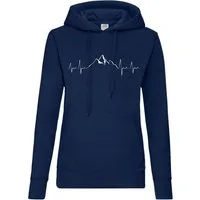 Youth Designz Kapuzenpullover Heartbeat Mountain Damen Hoodie Pullover für Frauen mit Trendigem Wander Frontdruck