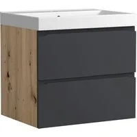 welltime Waschtisch CABO, Waschtisch, matt grau, griffloses Design