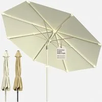 Huracan Sonnenschirm Strandschirm Neigbar, Sonnenschirme,Balkonschirm,Gartenschirm, Strandschirm mit/ohne LED, 300/350cm Durchmesser, neigbar/knickbar