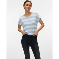 Vero Moda Kurzarmshirt VMWIDE STRIPE SL TOP GA JRS NOOS Viskosemischung