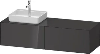 Duravit White Tulip Konsolenwaschtischunterbau wandhängend Graphit Hochglanz 1300x550x408 mm - WT486 WT4864LH1H10000