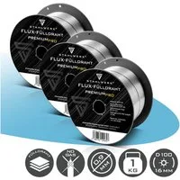 STAHLWERK Schweißdraht Fülldraht 3er Set FLUX E71T-GS 0,9 mm 1 kg Drahtrolle D100 MIG MAG, (Packung), chemische Zusammensetzung garantiert bessere Schweißergebnisse