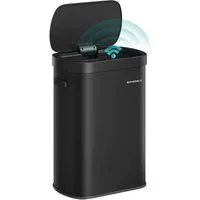 SONGMICS Mülleimer Sensor-Mülleimer, Küche 50 L, mit Sensor, Stahl, Kohlefilter, Softclose-Deckel
