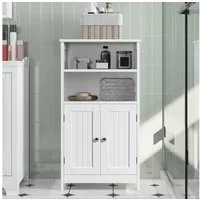 Yaheetech Badkommode Badschrank Küchenschrank, Badezimmerschrank Sideboard mit Doppeltür & Einstellbarem Regal