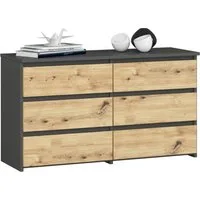 Raumhirsch Furniture Kommode Moderne Kommode mit 6 Schubladen - Praktisches Sideboard - Graphitgrau, (viele Farbvarianten - Maße: 100 x 57 x 35 cm) - Hochwertig & stabil