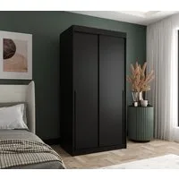 Home Collective Schwebetürenschrank Kleiderschrank Schrank Schlafzimmer Garderobe geräumig (erhältliche Breiten: 100cm, 120cm, 150cm, 180cm, 200cm, 250cm, Höhe 200 cm) 2 Türen,mit Einlegeböden und zwei Kleiderstangen wählbare Handgriffe