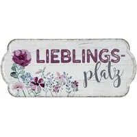 GILDE Wandbild, Garten, Vintage Retro Blechschild Modell LIEBLINGSPLATZ Material Meta