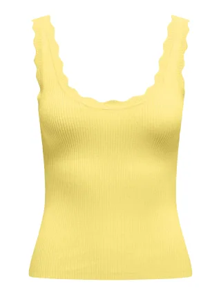JDY - JDYNANNA S/L SCALLOP EDGE TOP KNT NOOS Pale Banana - Gr. - L