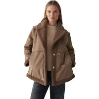 OPUS Kurzjacke braun,Outdoor,Polyester,Unifarben,Reverskragen,Lang,Comfort Fit