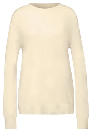 Street One - Pullover mit Rollkante soft beige - Gr. - 38