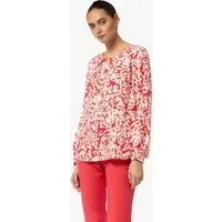 comma Langarmbluse Bluse Bluse mit plissiertem Ausschnitt
