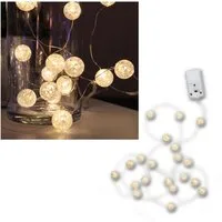 STAR TRADING LED-Lichterkette Batterie Lichterkette "Kugeln", 15 LEDs warmweiß