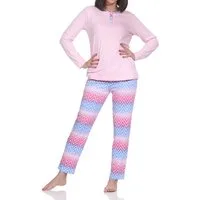 Normann Pyjama Normann Damen Pyjama lang – Modernes Zick-Zack-Design